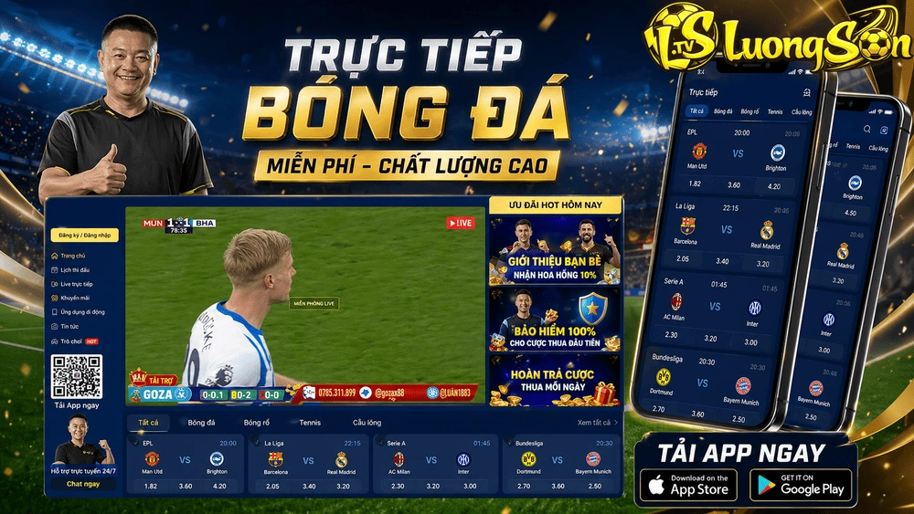 Trải nghiệm xem b&oacute;ng đ&aacute; di động tiện lợi mọi l&uacute;c mọi nơi qua giao diện mobile của k&ecirc;nh.